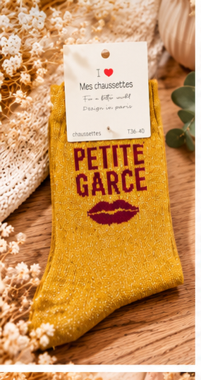 Chaussettes Paillettes "Petite Garce"