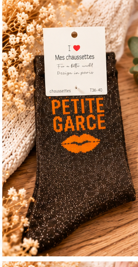 Chaussettes Paillettes "Petite Garce"