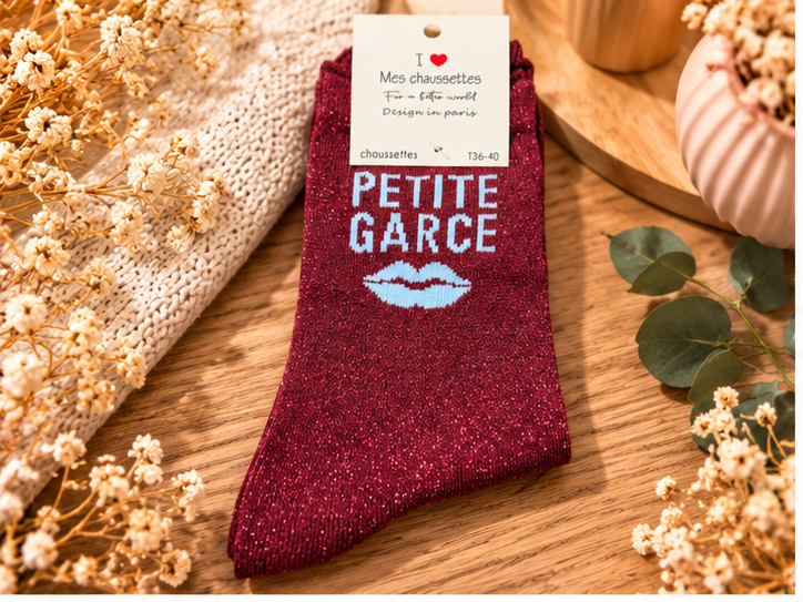 Chaussettes Paillettes "Petite Garce"