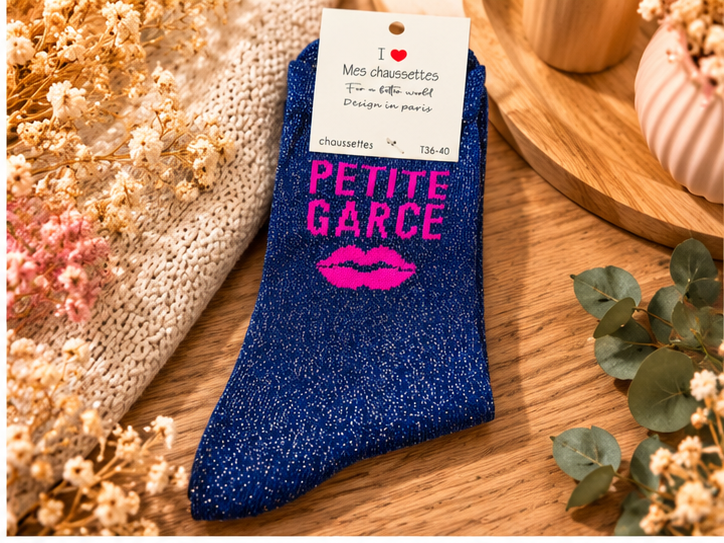 Chaussettes Paillettes "Petite Garce"