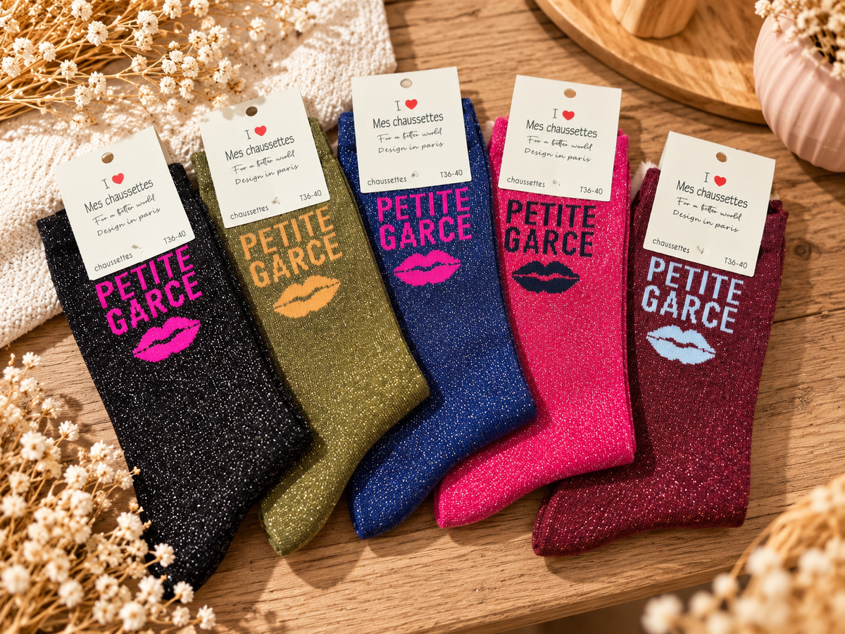 Chaussettes Paillettes "Petite Garce"
