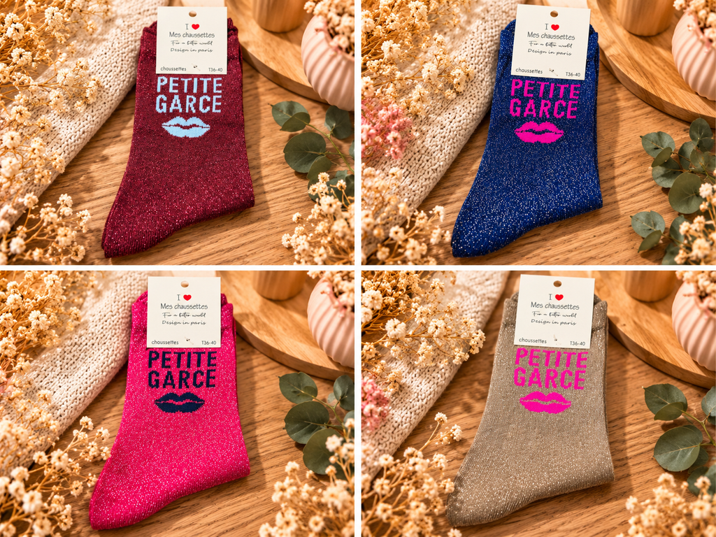 Chaussettes Paillettes "Petite Garce"