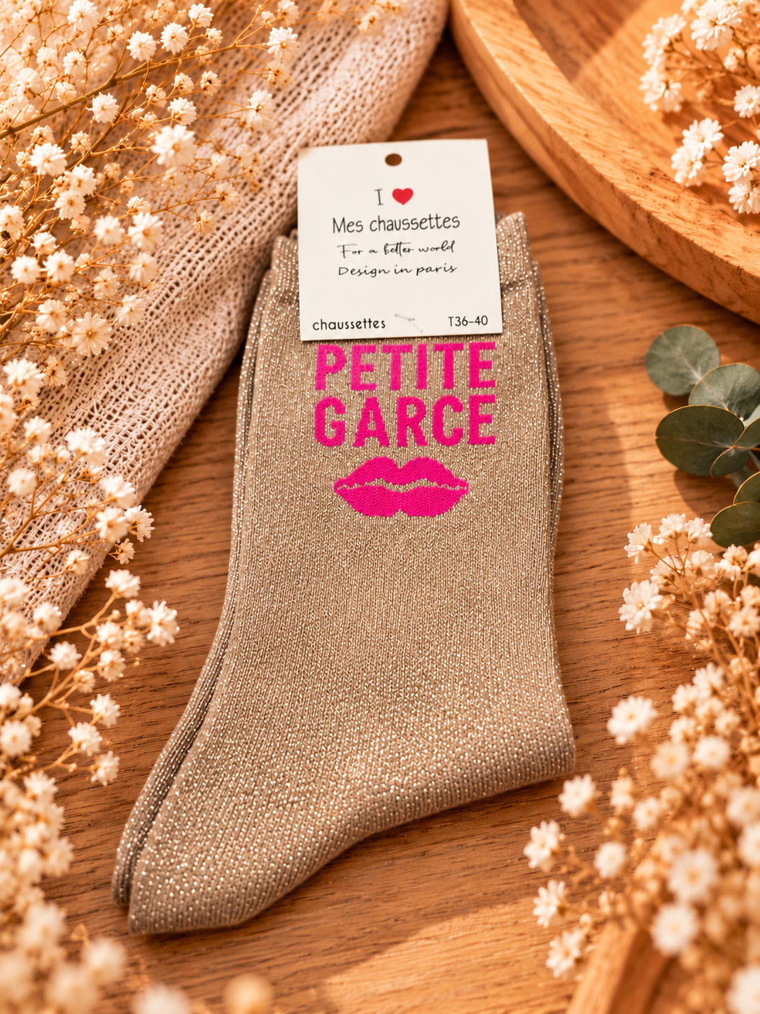 Chaussettes Paillettes "Petite Garce"